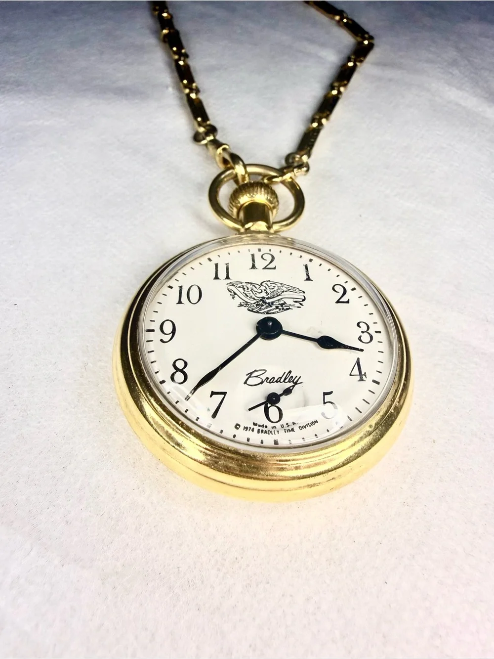 Vintage 1976 Bradley Bicentennial Commemorative Pocket Watch Registered Edition